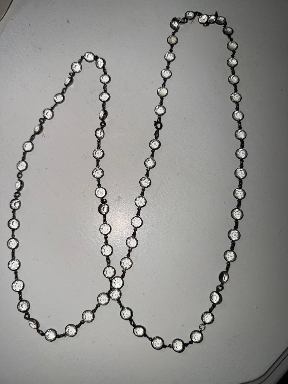 Crystal Bezel Link Necklace